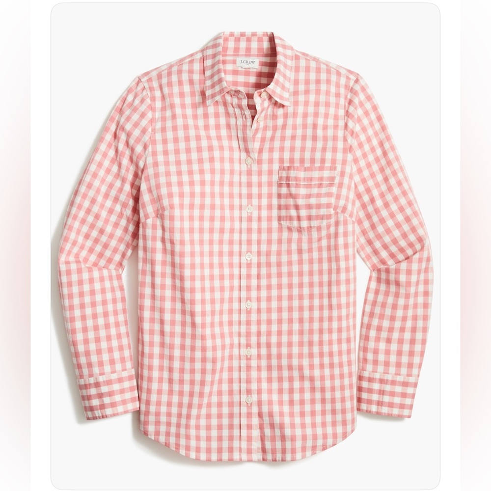 ➡️ J.Crew Women’s Pink Gingham Button-Down Shirt Size XS